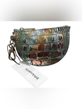 Brahmin Leather Croc-Embossed Coin Pouch